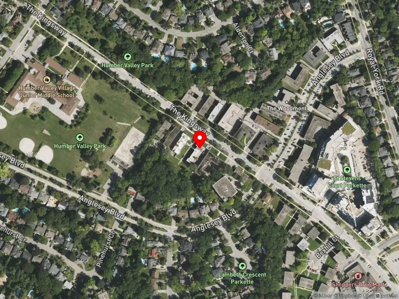 RentSafeTO apartment evaluation satellite view of 310 THE KINGSWAY in Etobicoke Centre, Toronto