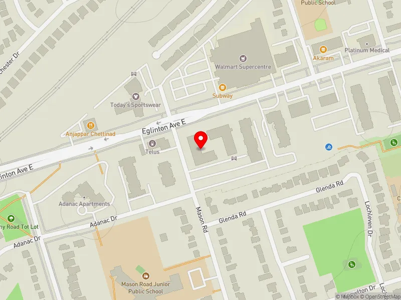 RentSafeTO apartment evaluation map view of 3101 EGLINTON AVE E in Scarborough Southwest, Toronto