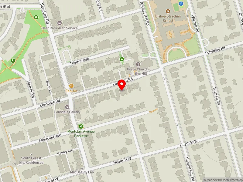 RentSafeTO apartment evaluation map view of 311 LONSDALE RD in Toronto-St. Paul's, Toronto