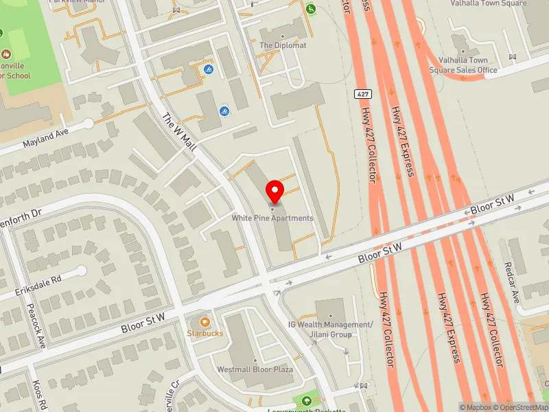 RentSafeTO apartment evaluation map view of 311 THE WEST MALL in Etobicoke Centre, Toronto