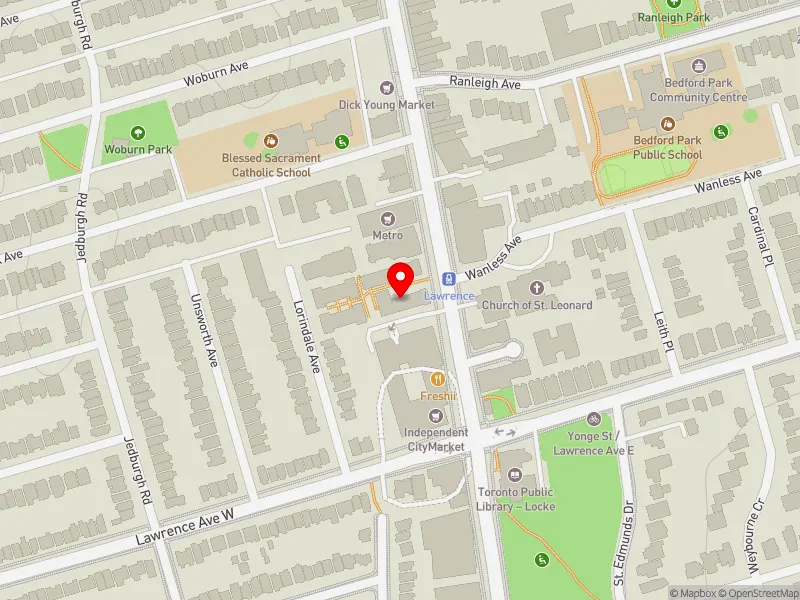 RentSafeTO apartment evaluation map view of 3110 YONGE ST in Eglinton-Lawrence, Toronto