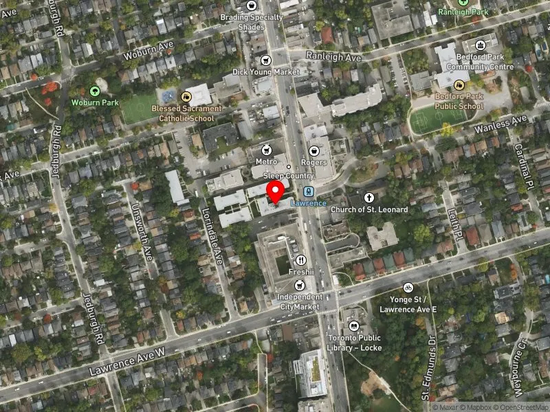 RentSafeTO apartment evaluation satellite view of 3110 YONGE ST in Eglinton-Lawrence, Toronto