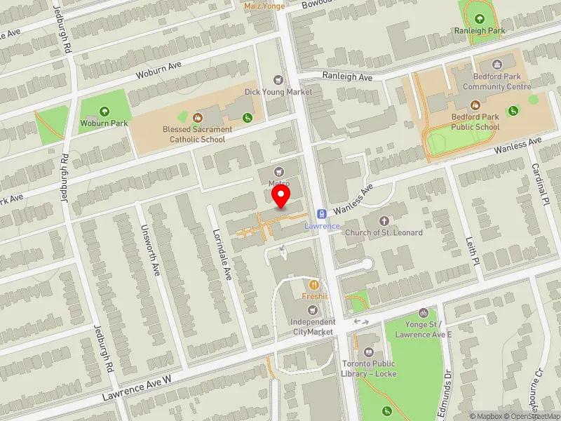 RentSafeTO apartment evaluation map view of 3112 YONGE ST in Eglinton-Lawrence, Toronto