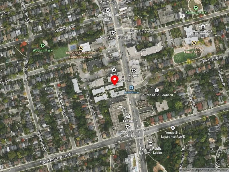 RentSafeTO apartment evaluation satellite view of 3112 YONGE ST in Eglinton-Lawrence, Toronto