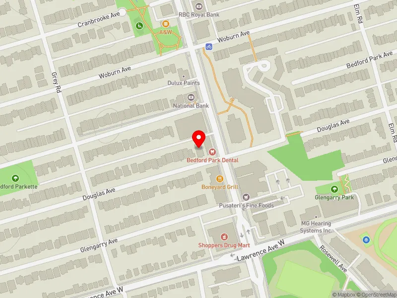 RentSafeTO apartment evaluation map view of 312 DOUGLAS AVE in Eglinton-Lawrence, Toronto