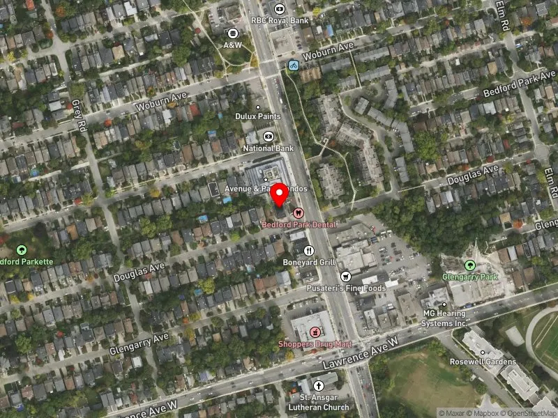 RentSafeTO apartment evaluation satellite view of 312 DOUGLAS AVE in Eglinton-Lawrence, Toronto
