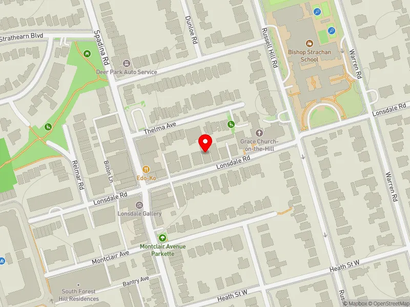 RentSafeTO apartment evaluation map view of 312 LONSDALE RD in Toronto-St. Paul's, Toronto