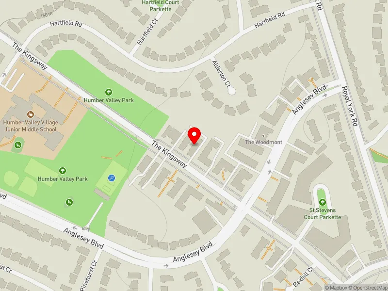 RentSafeTO apartment evaluation map view of 313 THE KINGSWAY in Etobicoke Centre, Toronto