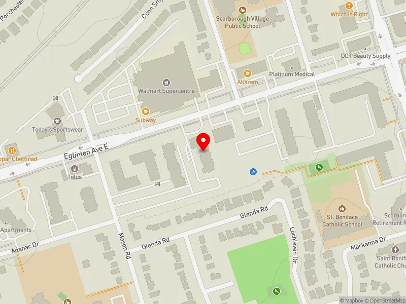 RentSafeTO apartment evaluation map view of 3131 EGLINTON AVE E in Scarborough Southwest, Toronto