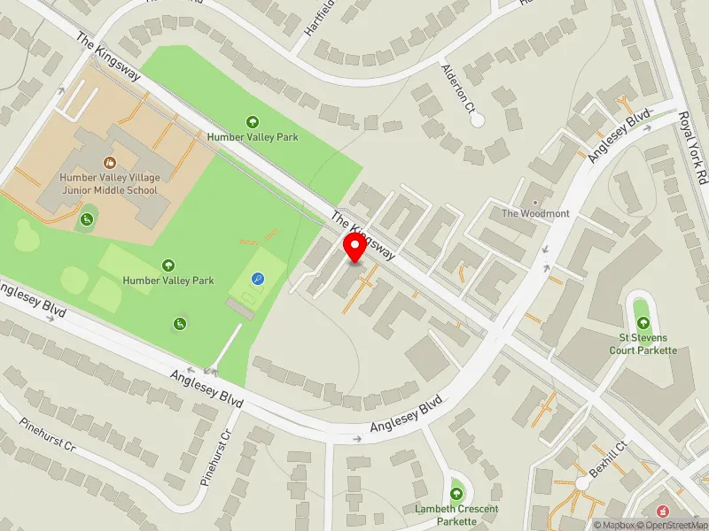 RentSafeTO apartment evaluation map view of 314 THE KINGSWAY in Etobicoke Centre, Toronto