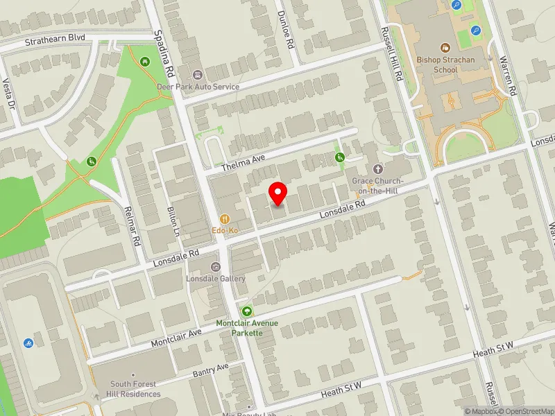 RentSafeTO apartment evaluation map view of 316 LONSDALE RD in Toronto-St. Paul's, Toronto