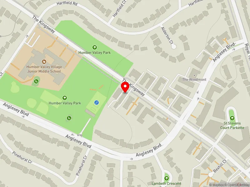 RentSafeTO apartment evaluation map view of 316 THE KINGSWAY in Etobicoke Centre, Toronto