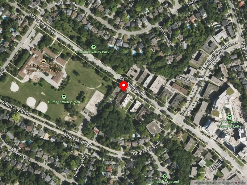 RentSafeTO apartment evaluation satellite view of 316 THE KINGSWAY in Etobicoke Centre, Toronto