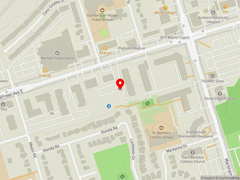 RentSafeTO apartment evaluation map view of 3161 EGLINTON AVE E in Scarborough Southwest, Toronto