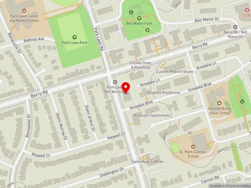 RentSafeTO apartment evaluation map view of 317 PARK LAWN RD in Etobicoke-Lakeshore, Toronto