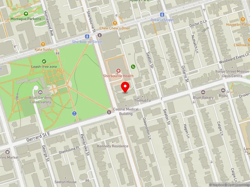 RentSafeTO apartment evaluation map view of 317 SHERBOURNE ST in Toronto Centre, Toronto