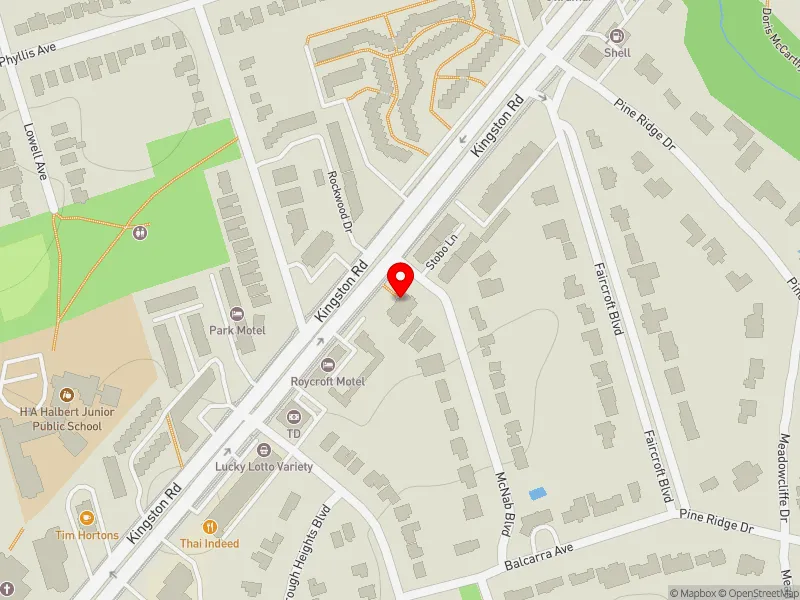 RentSafeTO apartment evaluation map view of 3171 KINGSTON RD in Scarborough Southwest, Toronto