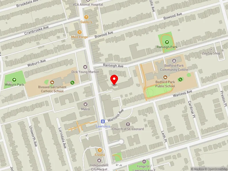 RentSafeTO apartment evaluation map view of 3179 YONGE ST in Don Valley West, Toronto