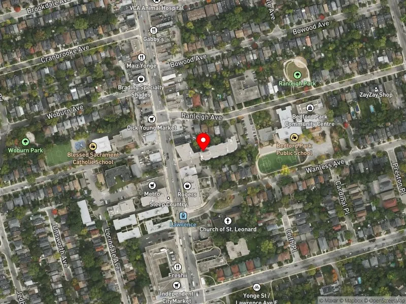 RentSafeTO apartment evaluation satellite view of 3179 YONGE ST in Don Valley West, Toronto