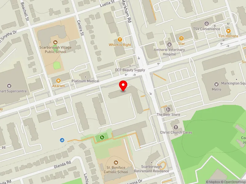 RentSafeTO apartment evaluation map view of 3181 EGLINTON AVE E in Scarborough Southwest, Toronto