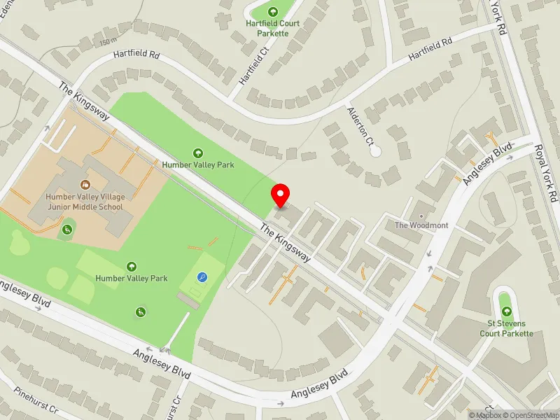 RentSafeTO apartment evaluation map view of 319 THE KINGSWAY in Etobicoke Centre, Toronto