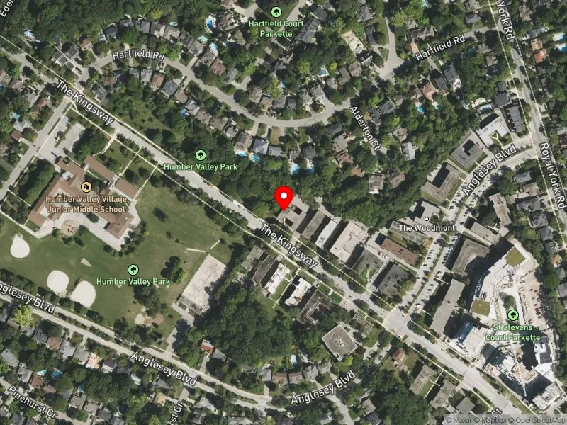 RentSafeTO apartment evaluation satellite view of 319 THE KINGSWAY in Etobicoke Centre, Toronto