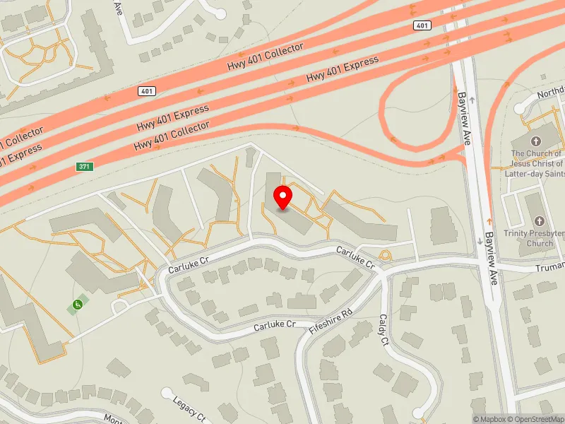 RentSafeTO apartment evaluation map view of 32 CARLUKE CRES in Don Valley West, Toronto