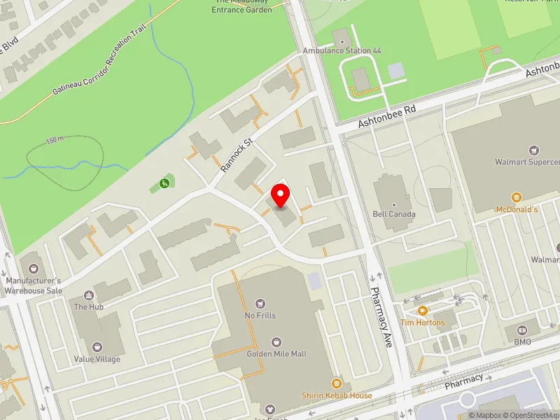 RentSafeTO apartment evaluation map view of 32 CRAIGTON DR in Scarborough Centre, Toronto