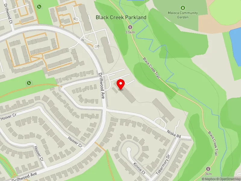 RentSafeTO apartment evaluation map view of 320 NISKA RD in Humber River-Black Creek, Toronto