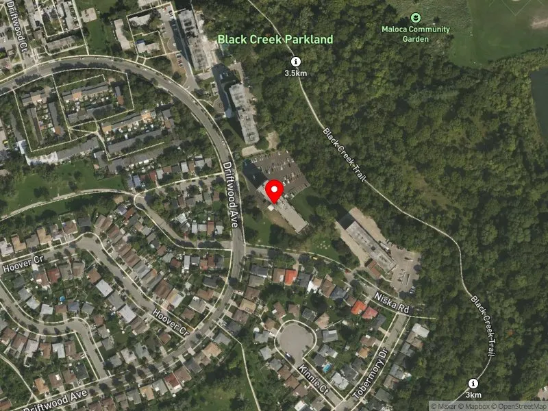 RentSafeTO apartment evaluation satellite view of 320 NISKA RD in Humber River-Black Creek, Toronto