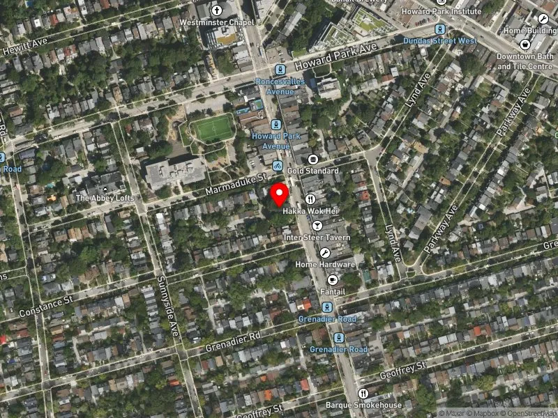 RentSafeTO apartment evaluation satellite view of 320 RONCESVALLES AVE in Parkdale-High Park, Toronto