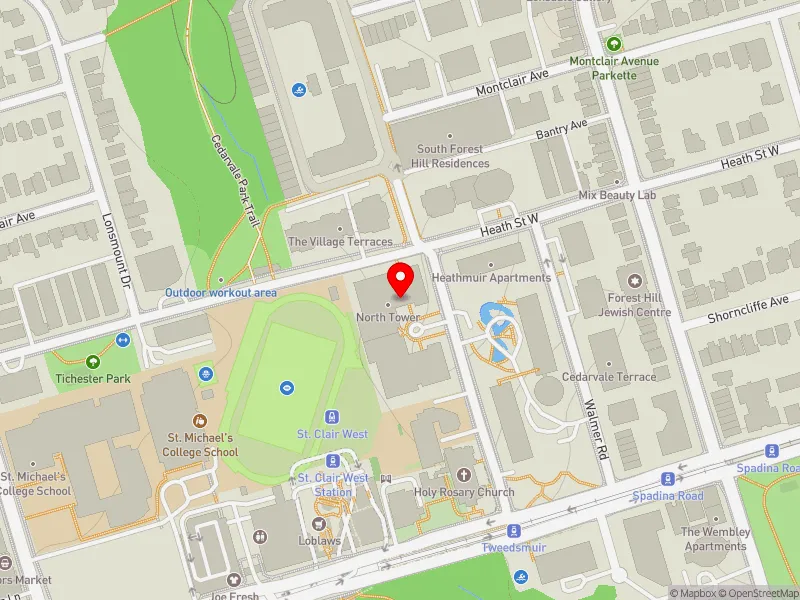 RentSafeTO apartment evaluation map view of 320 TWEEDSMUIR AVE in Toronto-St. Paul's, Toronto