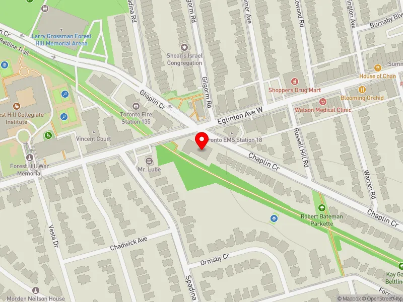 RentSafeTO apartment evaluation map view of 321 CHAPLIN CRES in Toronto-St. Paul's, Toronto