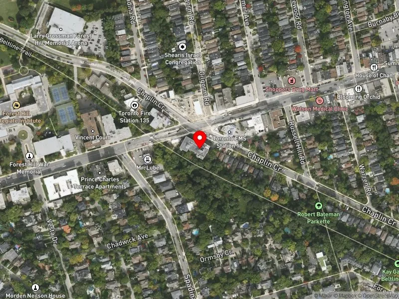 RentSafeTO apartment evaluation satellite view of 321 CHAPLIN CRES in Toronto-St. Paul's, Toronto