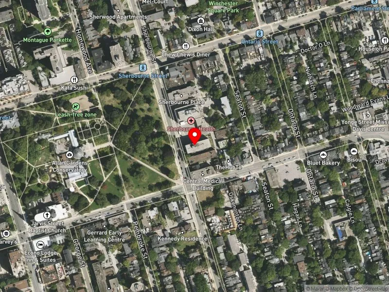 RentSafeTO apartment evaluation satellite view of 321 SHERBOURNE ST in Toronto Centre, Toronto