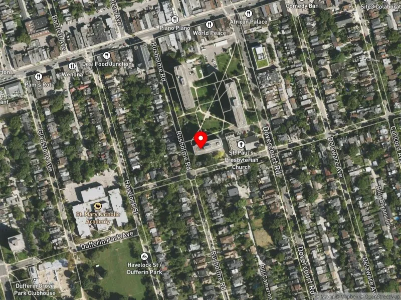 RentSafeTO apartment evaluation satellite view of 323 RUSHOLME RD in Davenport, Toronto