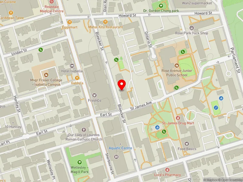 RentSafeTO apartment evaluation map view of 325 BLEECKER ST in Toronto Centre, Toronto