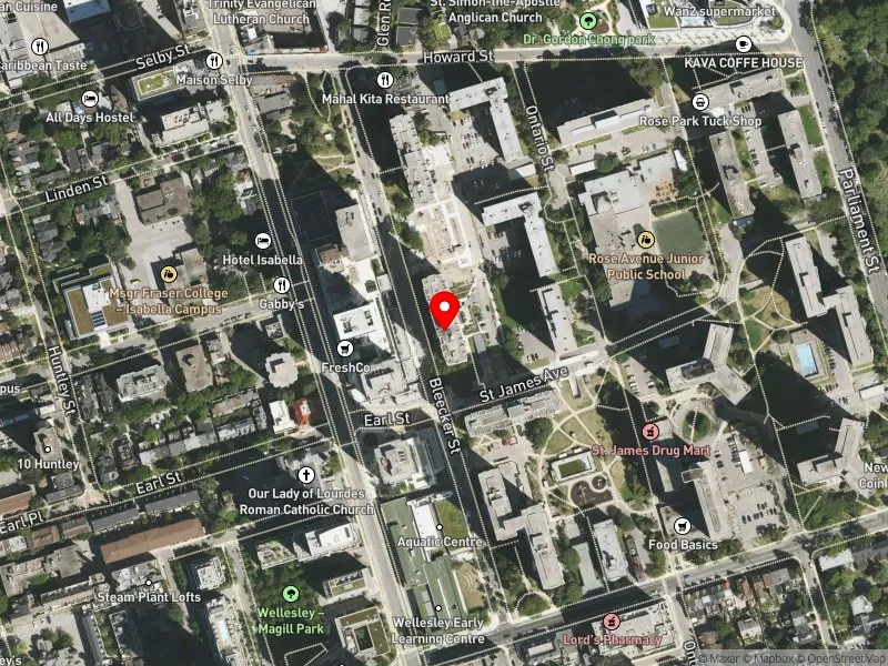 RentSafeTO apartment evaluation satellite view of 325 BLEECKER ST in Toronto Centre, Toronto