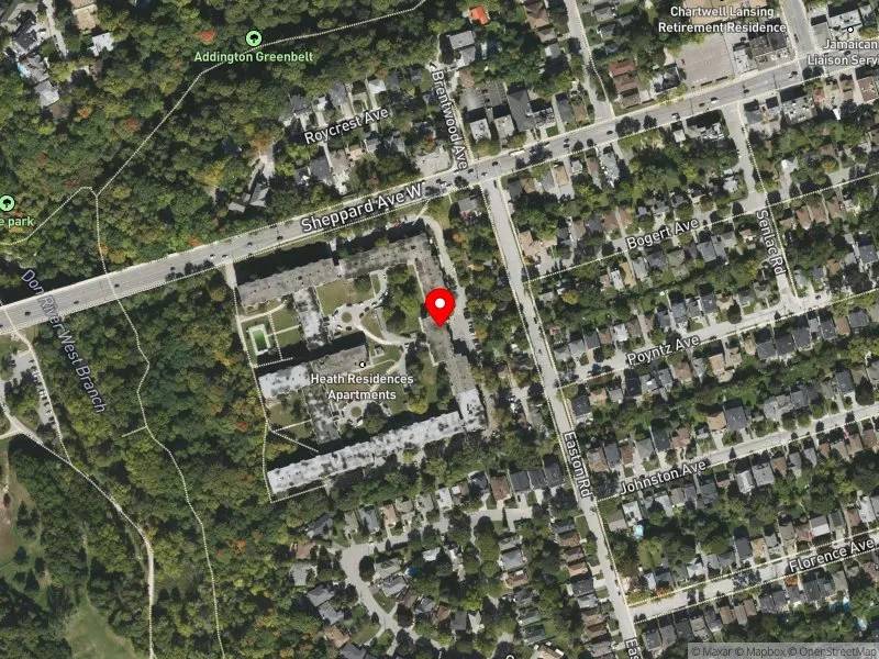 RentSafeTO apartment evaluation satellite view of 325 BOGERT AVE in Willowdale, Toronto