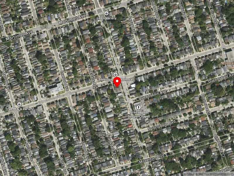 RentSafeTO apartment evaluation satellite view of 325 SAMMON AVE in Toronto-Danforth, Toronto