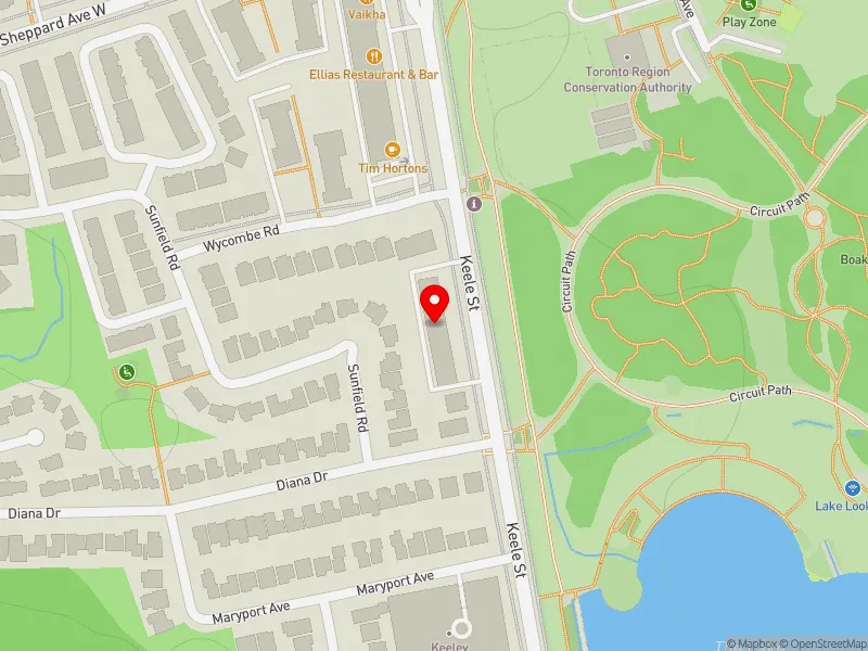 RentSafeTO apartment evaluation map view of 3250 KEELE ST in York Centre, Toronto