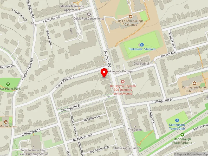 RentSafeTO apartment evaluation map view of 326 AVENUE RD in Toronto-St. Paul's, Toronto