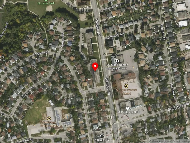 RentSafeTO apartment evaluation satellite view of 3266 WESTON RD in Humber River-Black Creek, Toronto