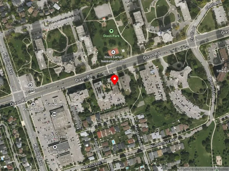 RentSafeTO apartment evaluation satellite view of 327 DIXON RD in Etobicoke Centre, Toronto