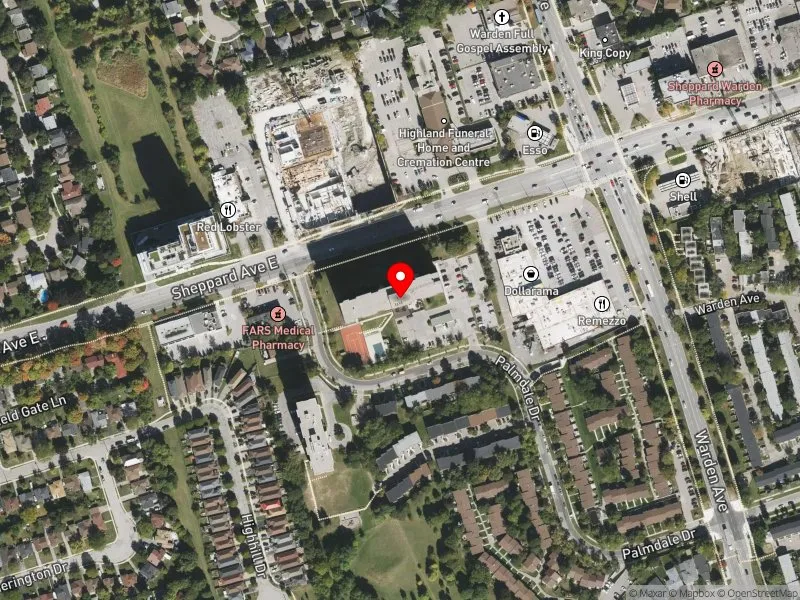 RentSafeTO apartment evaluation satellite view of 3275 SHEPPARD AVE E in Scarborough-Agincourt, Toronto