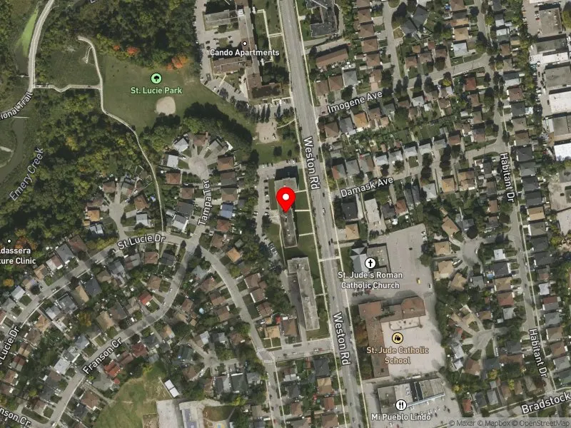 RentSafeTO apartment evaluation satellite view of 3286 WESTON RD in Humber River-Black Creek, Toronto