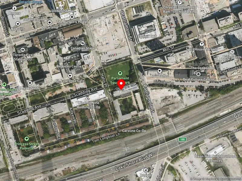 RentSafeTO apartment evaluation satellite view of 33 HAHN PL in Spadina-Fort York, Toronto