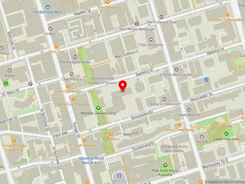 RentSafeTO apartment evaluation map view of 33 ISABELLA ST in Toronto Centre, Toronto