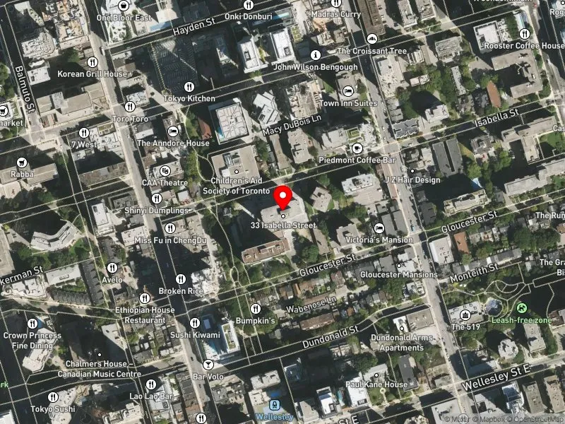 RentSafeTO apartment evaluation satellite view of 33 ISABELLA ST in Toronto Centre, Toronto