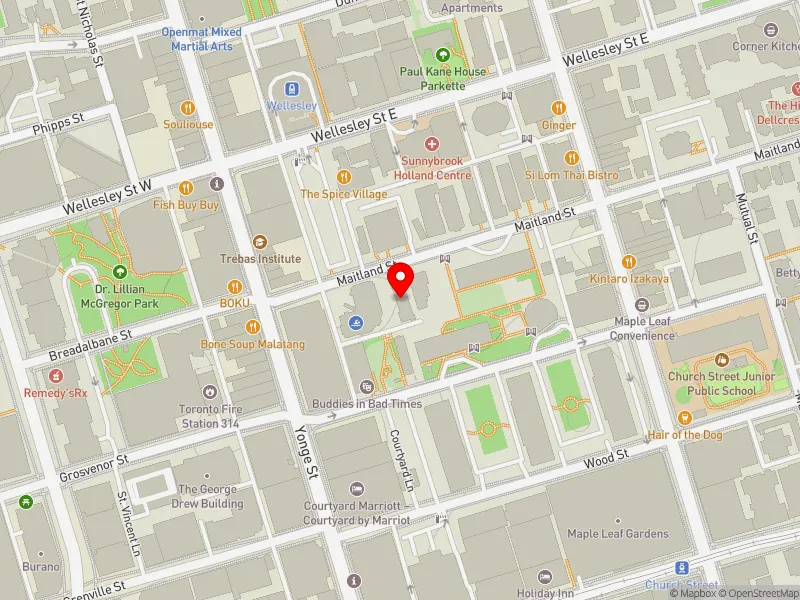 RentSafeTO apartment evaluation map view of 33 MAITLAND ST in Toronto Centre, Toronto